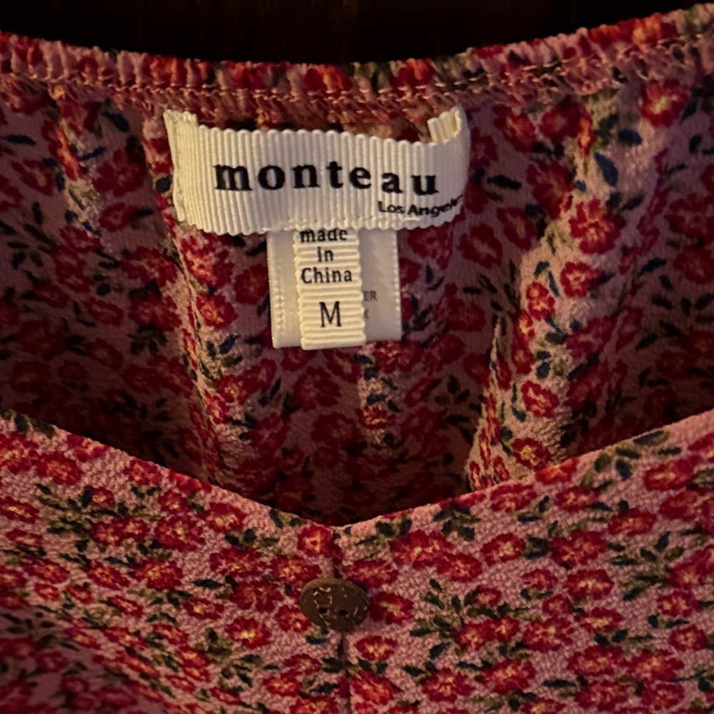 Monteau Pink Floral Blouse - Picture 2 of 3